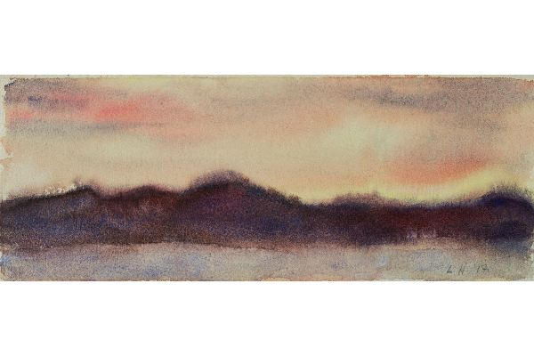 Wish you were Here XVIII,  watercolour on Saint Armand, 11x4 in.